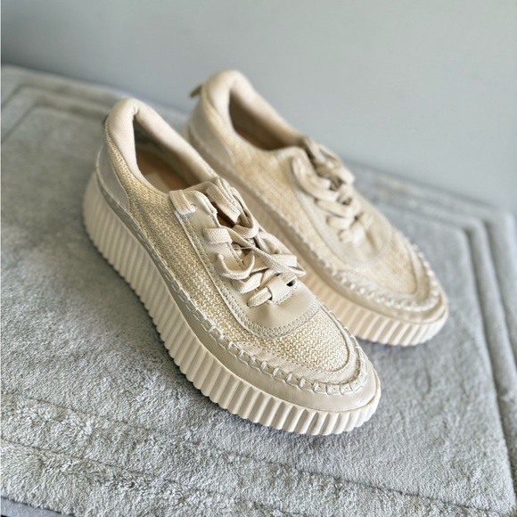 Dolce Vita Dolen Cream Textured Platform Sneakers‎ NEW 8.5 - Picture 5 of 8